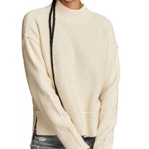 LUCKY Women's Mock Neck Waffle-Knit Sweater NWT